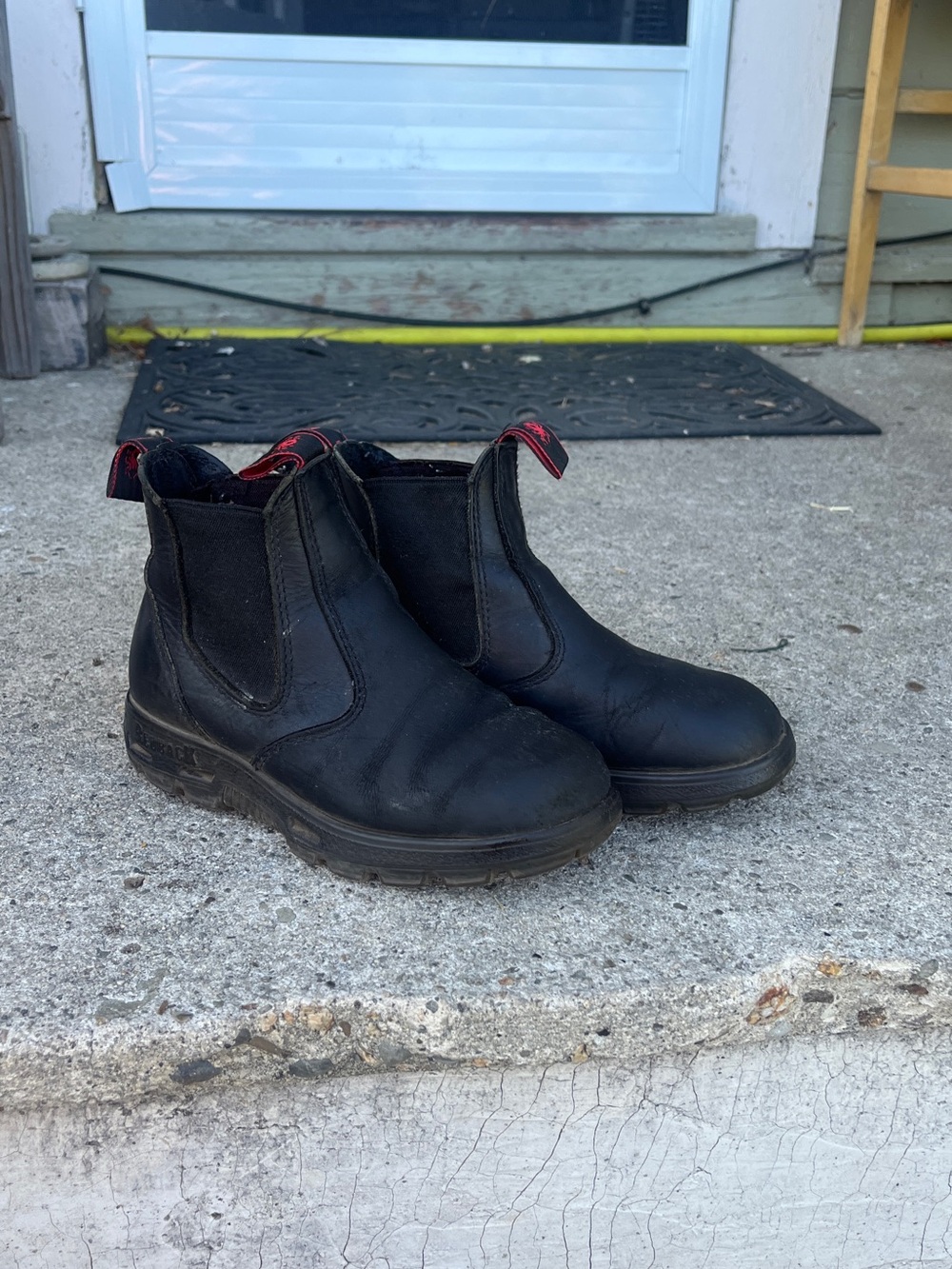 Redback Boots Black Slip-On Work Boots